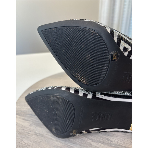 INC International Concepts Women’s Sequin Ankle Boots Black Silver 7 - Picture 7 of 10